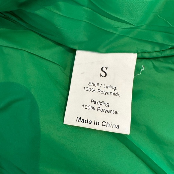 Women's Padded Vest High Stand Collar Lightweight Zip Crop Puffer Gilet Green S - Picture 5 of 6